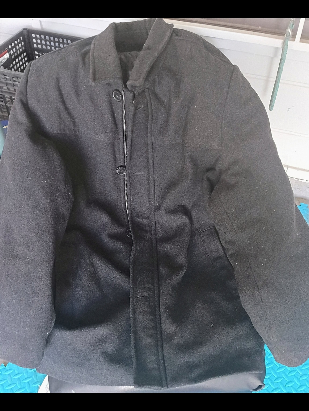 Dockers Black Men's Wool-Blend Pea Coat